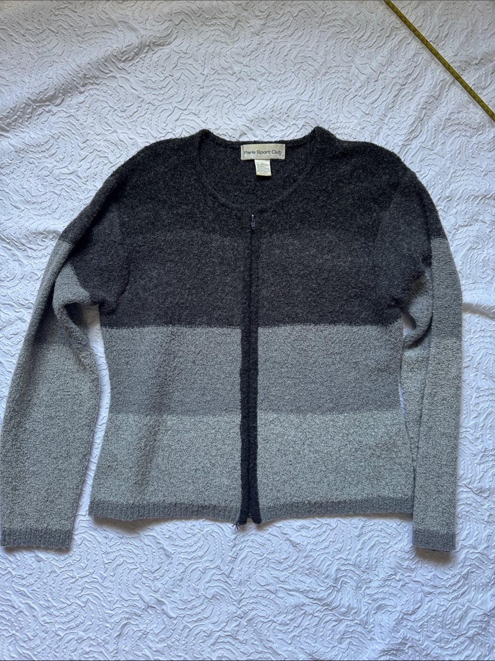 Paris Sport Club Women's Gray Ombre Zip Cardigan